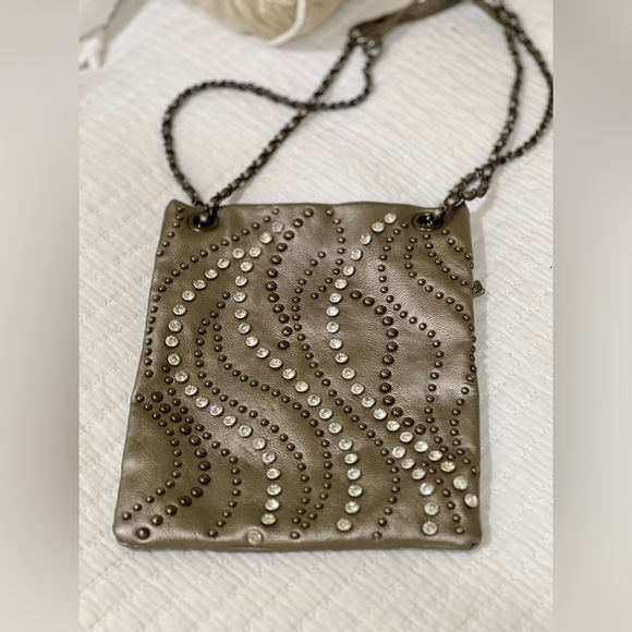 Yaumi K Handbags - Vintage Yaumi K vegan leather crossbody handbag with crystals